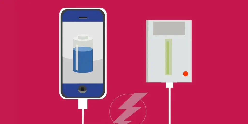 Nomade digital utilisant le chargeur Anker PowerCore en déplacement